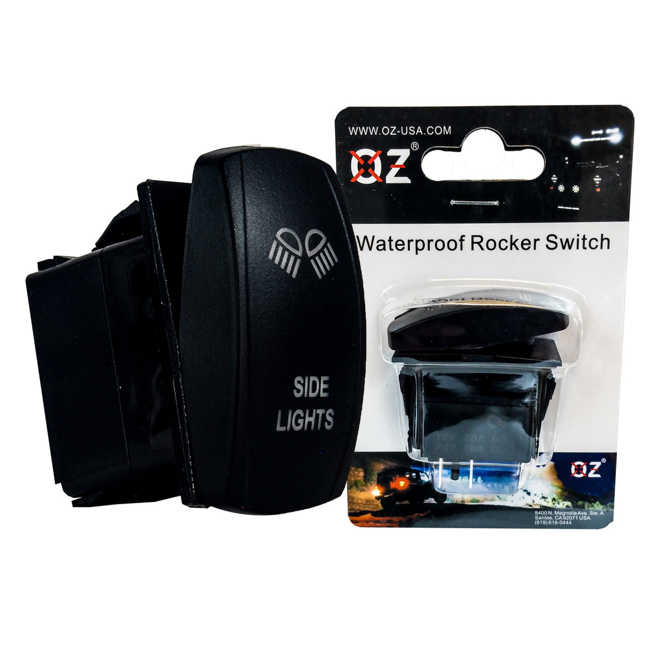 SIDE Lights OZ-USA® On/off Rocker Switch 5-Pin SPST Laser