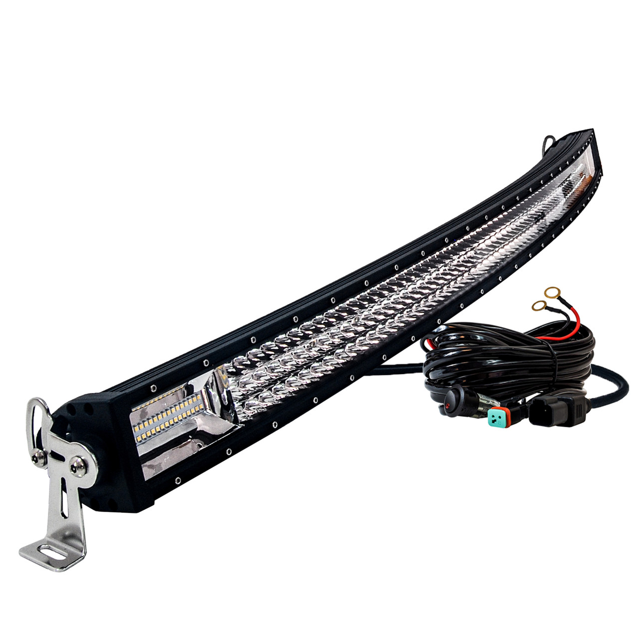 3 Rows Curved 22 32 42 52 inch Yellow LED Work Light Bar Combo Offroad Car  12V