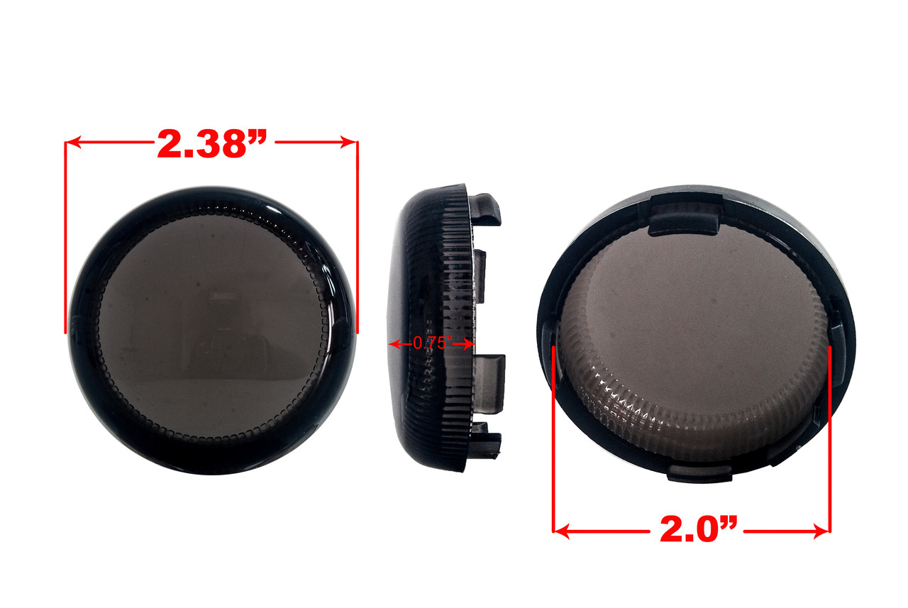 Smoke Replacement Lens for Harley Turn Signal Lens Set Deuce Style Signal Lens