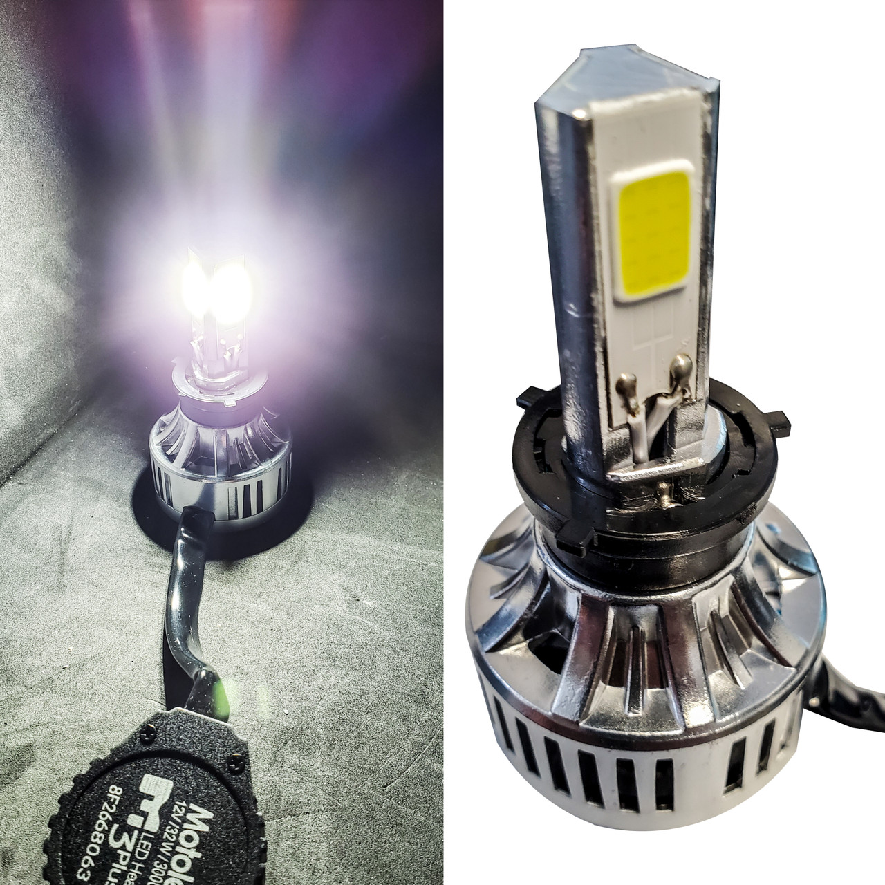 Motorcycle ATV Headlight Kit H4 HB2 9003 Hi/Lo 3Sided Dual Beam LED