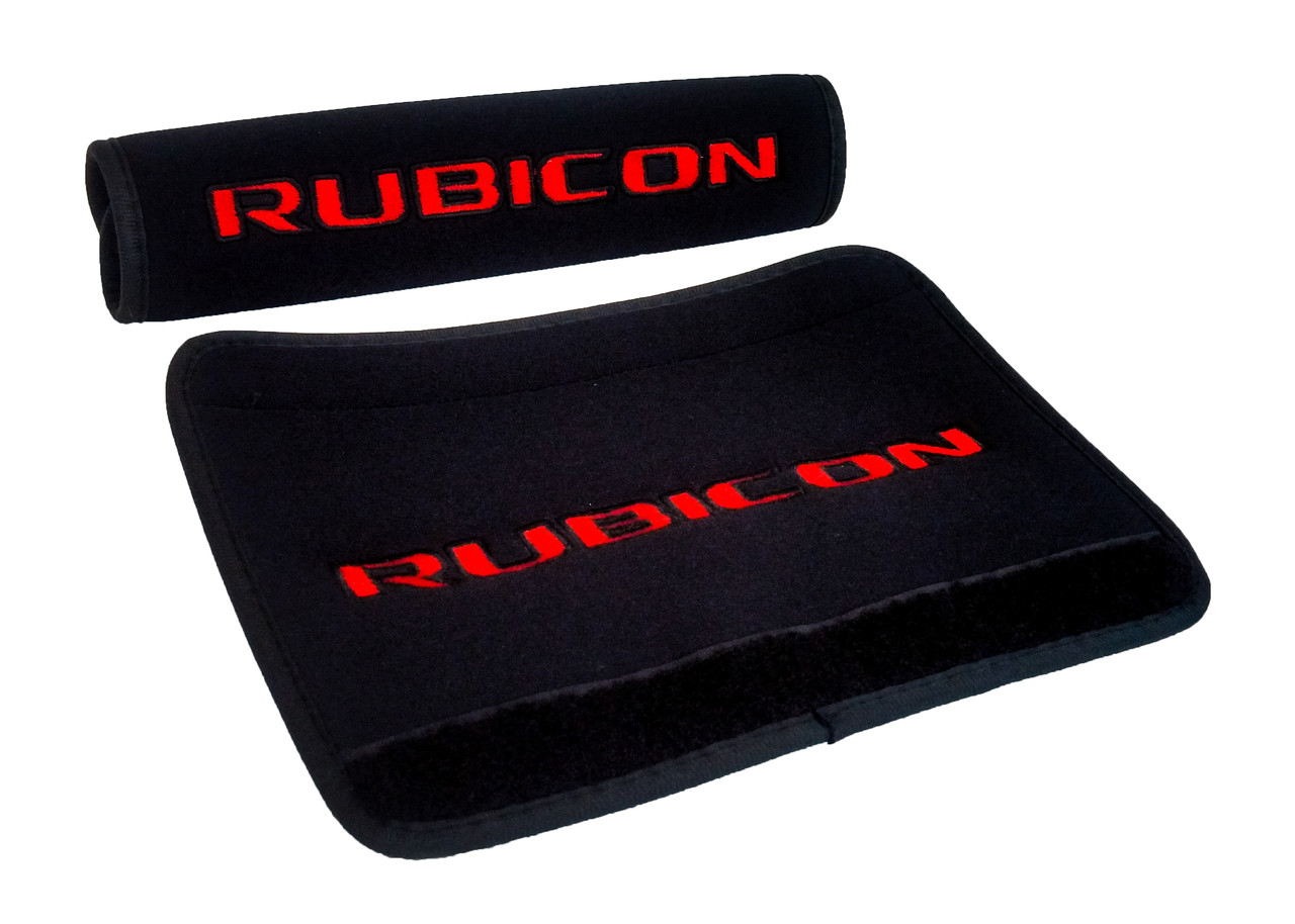 Rubicon Logo Black Neoprene Automotive Jeep Seat Belt Covers Safety  Shoulder Pad Travel Bag Straps - OZ