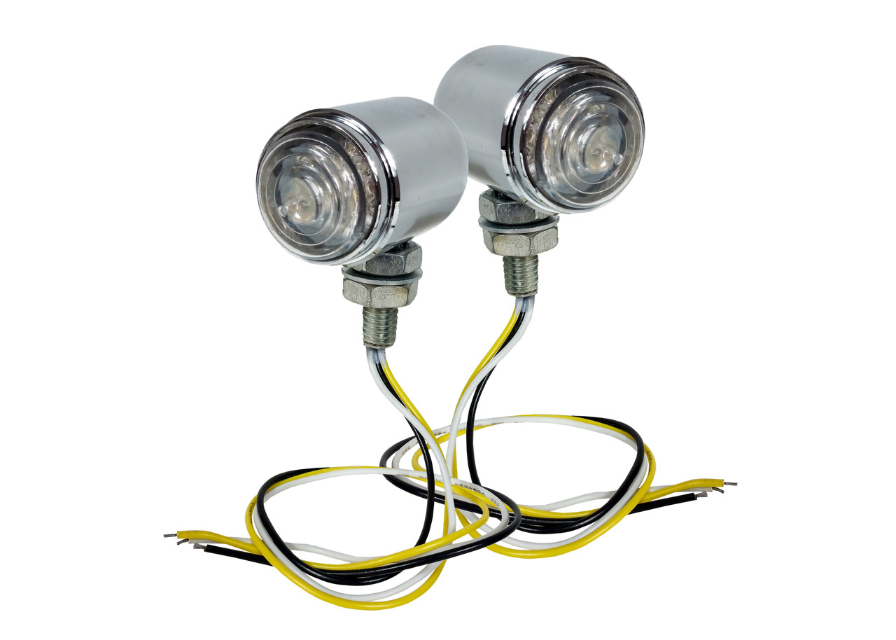 Chrome White Amber Dual LED High Output Running Light Turn Signal