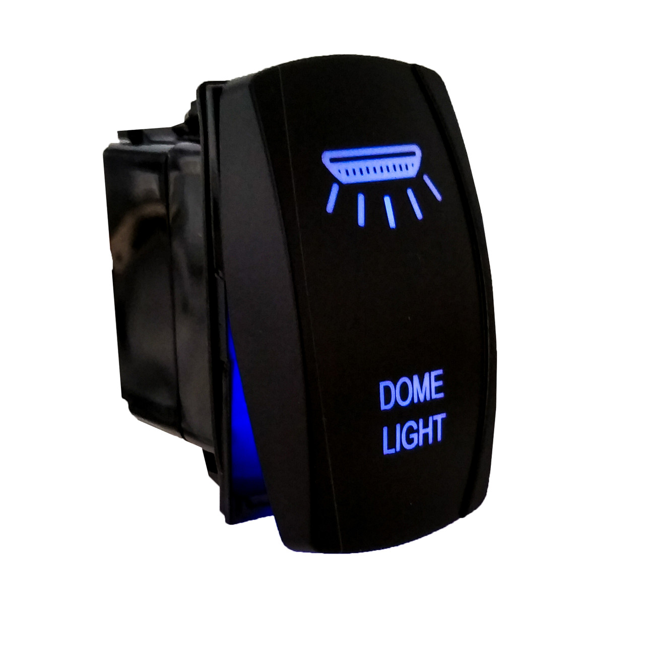 Dome Light On/Off Rocker Switch 5-Pin SPST OZ-USA® Laser Etch Blue