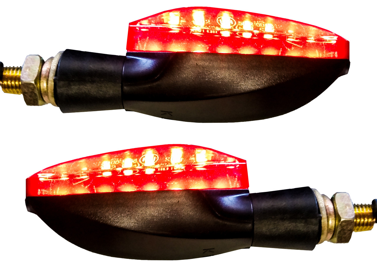 Front & Rear White Red Amber Dual Color LED Running Light Turn