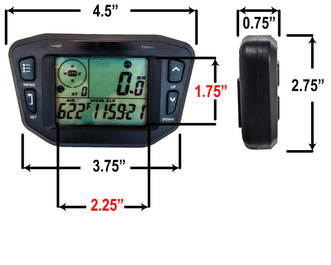 GPS Speedometer Digital Backlit LCD Display Gauge Kit Odometer