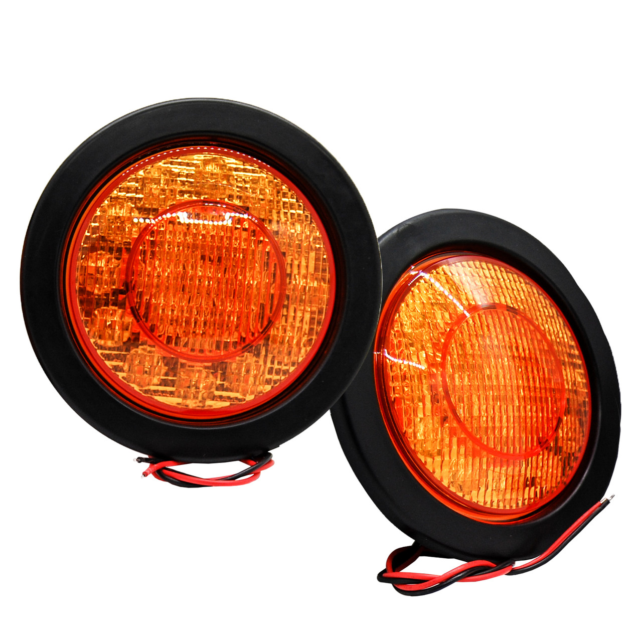 5.5 inch Round Amber Lens 21-LED Turn Signal Light Flush Mount