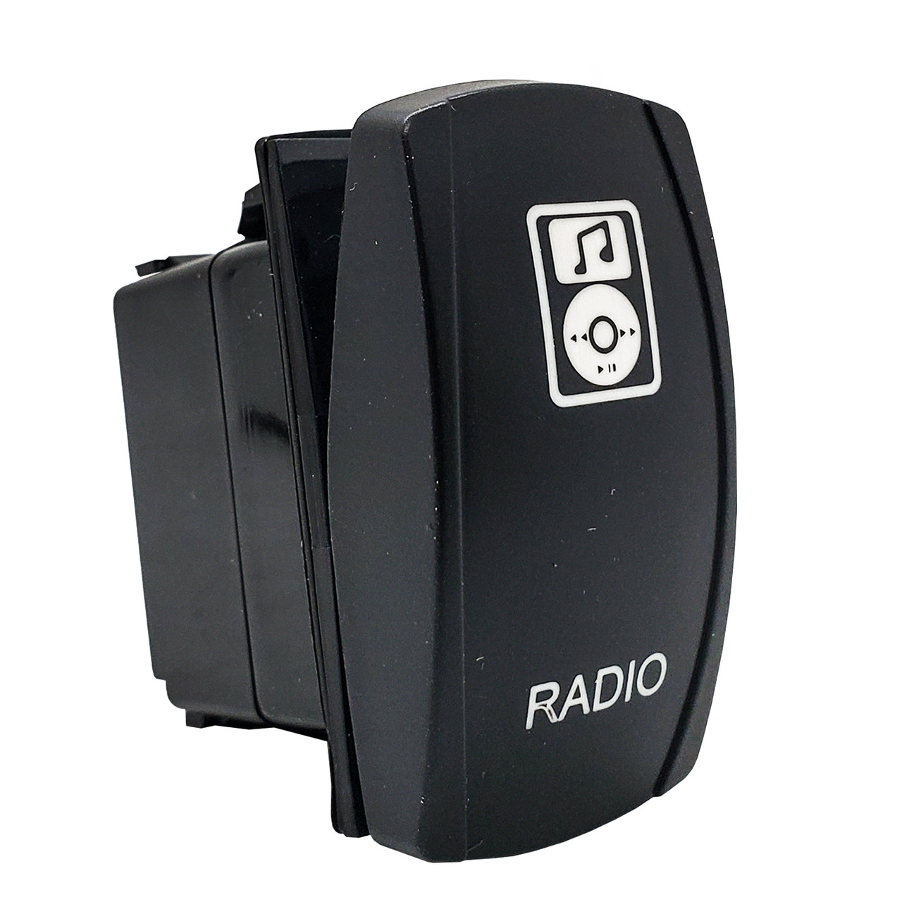 Radio On/Off Rocker Switch 4-Pin SPST OZ-USA® Laser Etch Blue LED