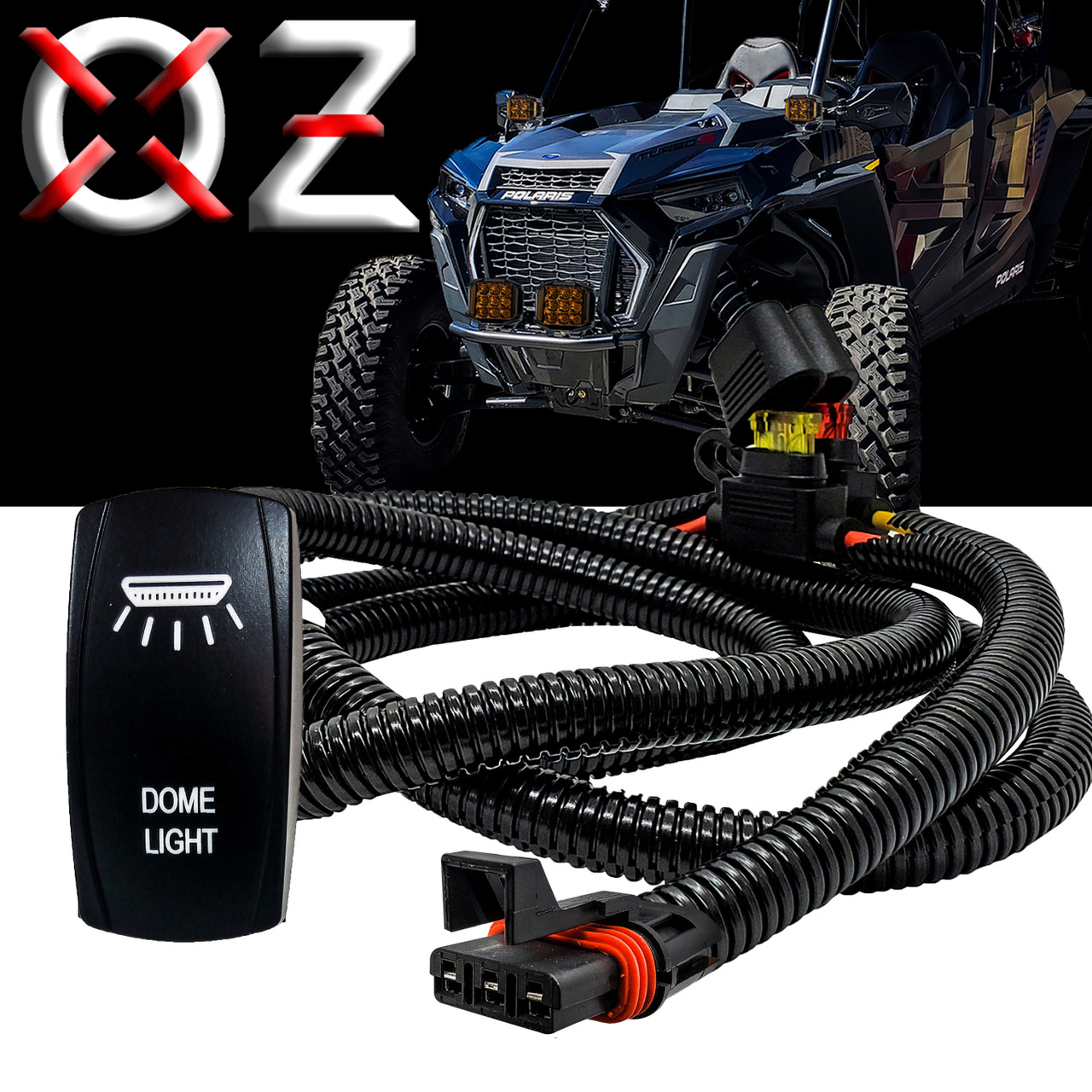 DOME LIGHT On/Off Rocker Switch with Pulse Power Bus Bar Plug Wire ...