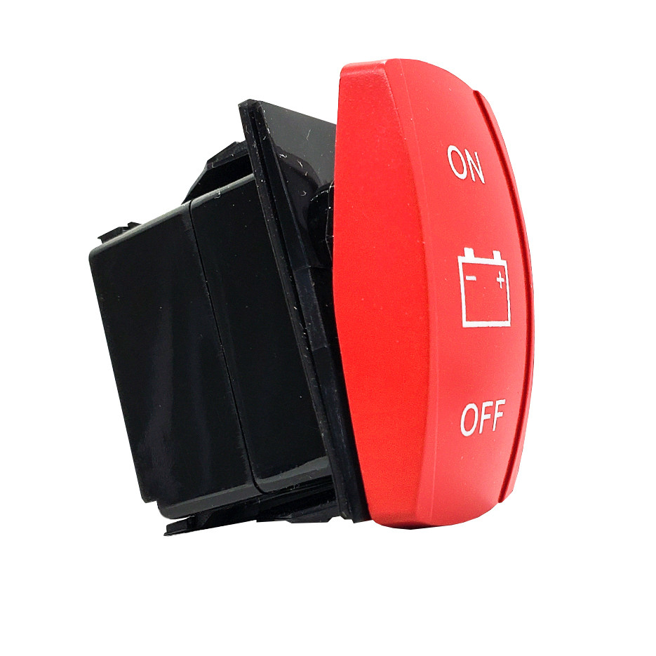 Battery On/Off Rocker Switch 4-Pin Laser Etch Red Plate for UTV