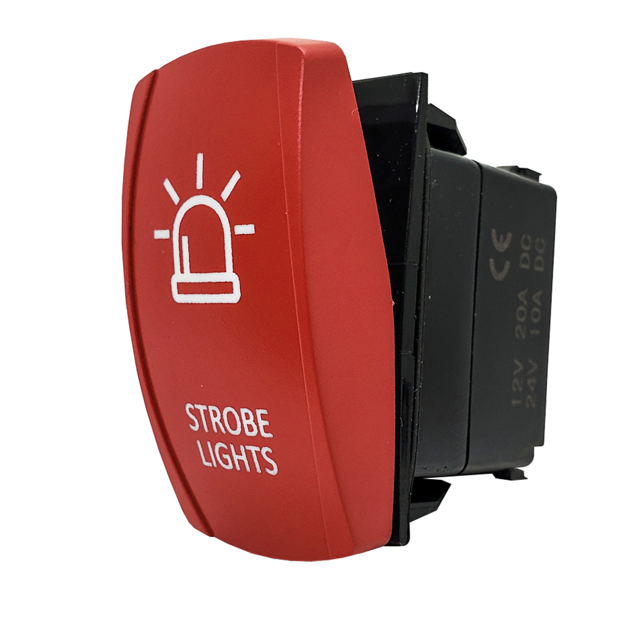 Strobe Lights On/Off Rocker Switch 4-Pin Laser Etch Red