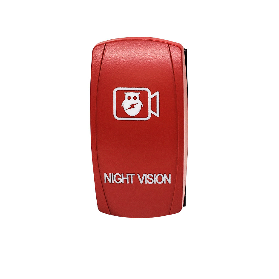 Night Vision On/Off Rocker Switch 4-Pin Laser Etch Red Plate for