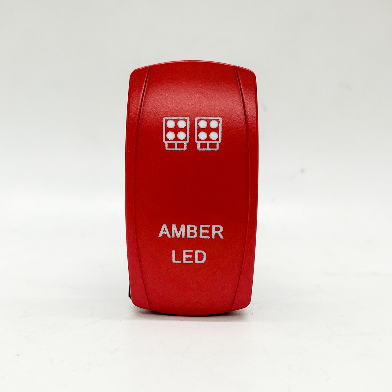 AMBER LED Laser-etched Red Plate On/Off Rocker Switch 4-Pin for