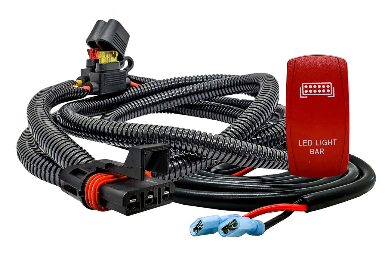 10' Pulse Power Bus Bar Plug Wire Harness with LED LIGHT BAR On
