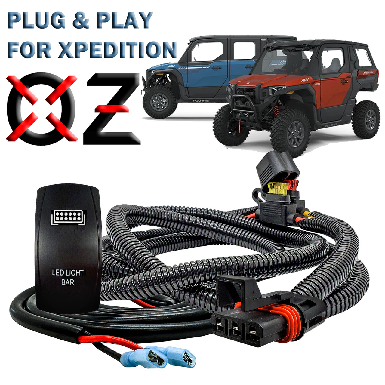10ft Pulse Power Bus Bar Plug Wire Harness with LED LIGHT BAR On