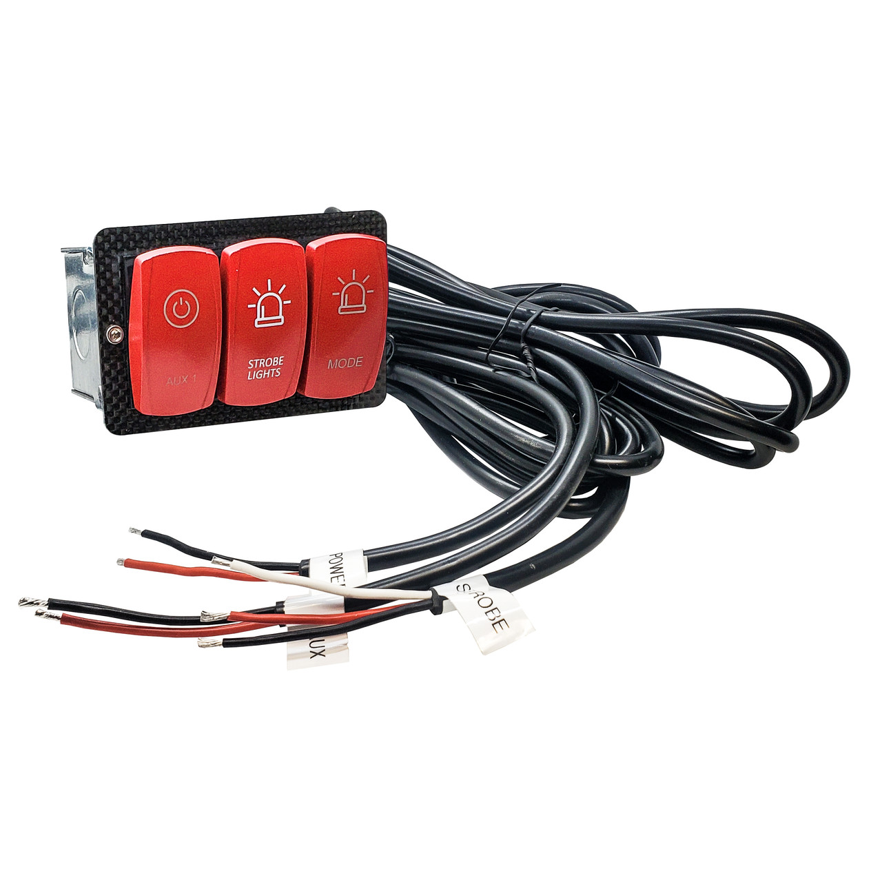 15A Dual Output On/Off Rocker Switch Control Box with Momentary Switch for  Dynamic Flashing Pattern Control for Emergency Beacon Warning Strobe Lights  - OZ