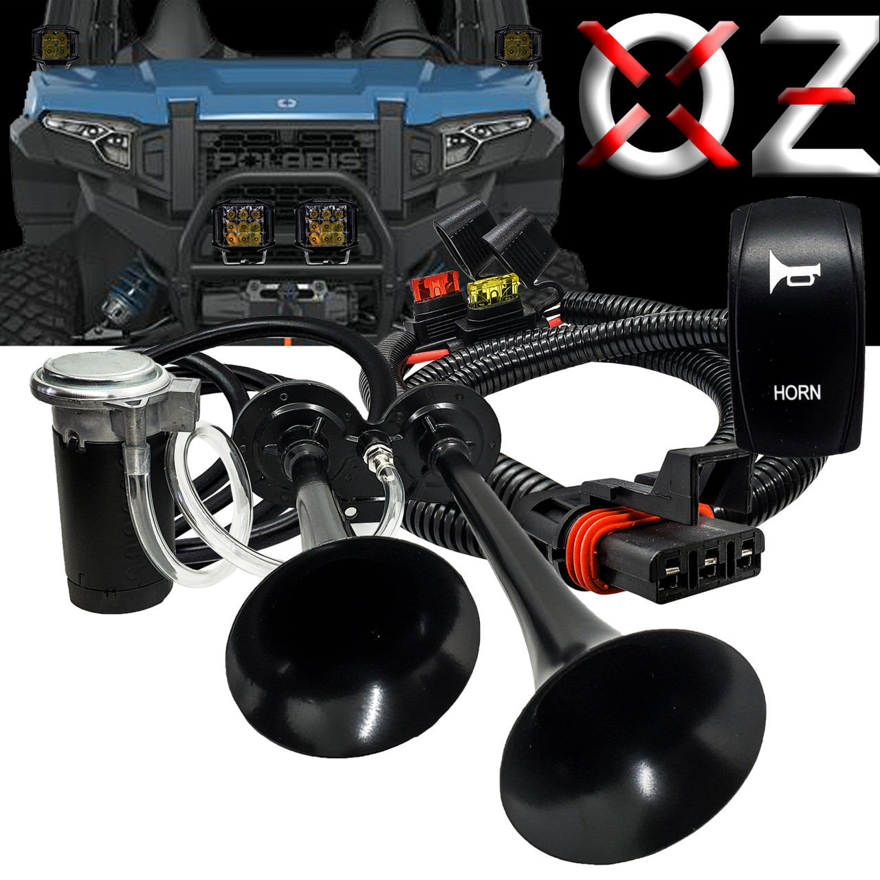 Off-Road Air Horn Traffic Blaster – Dual Trumpet 150dB Air Horn