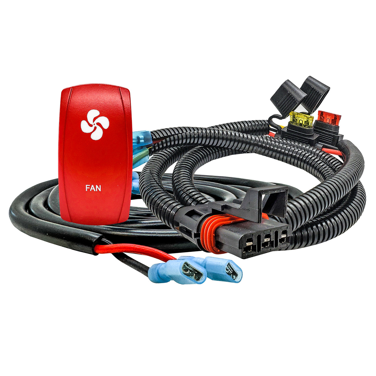 10' Pulse Power Busbar Plug Wire Harness with Laser-etched FAN On