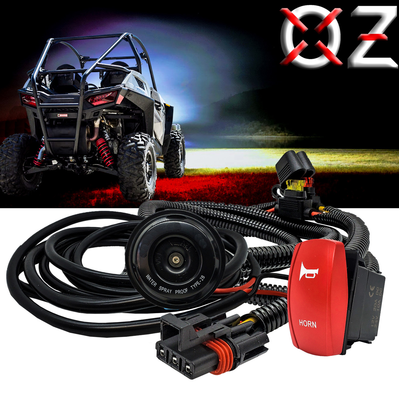 オゾンハイポツク Hella Disc Horn Kit Plug & Play Pulse Power Busbar Wire Harness