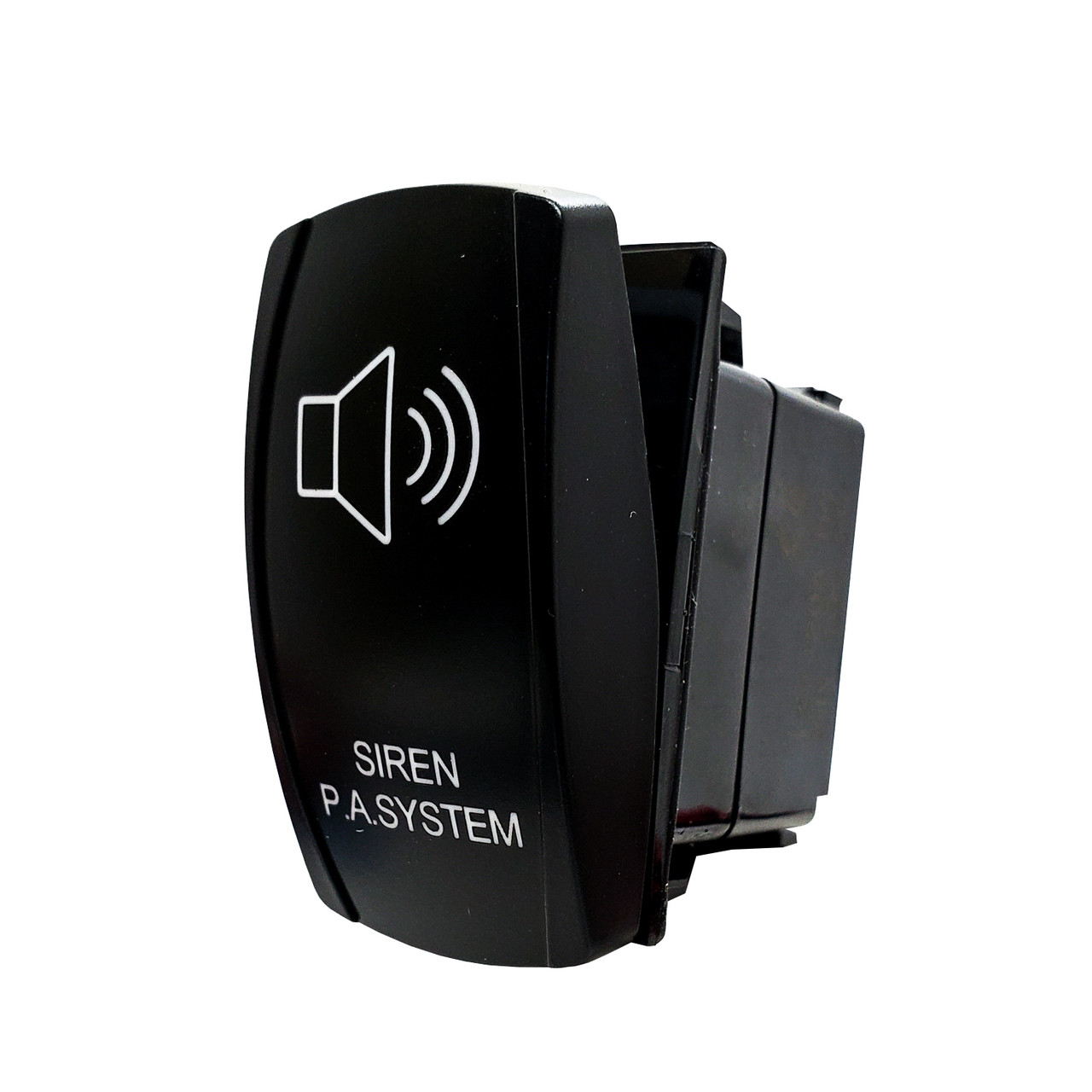 Siren PA System On/Off Rocker Switch 4-Pin Laser-Etched Red & Blue