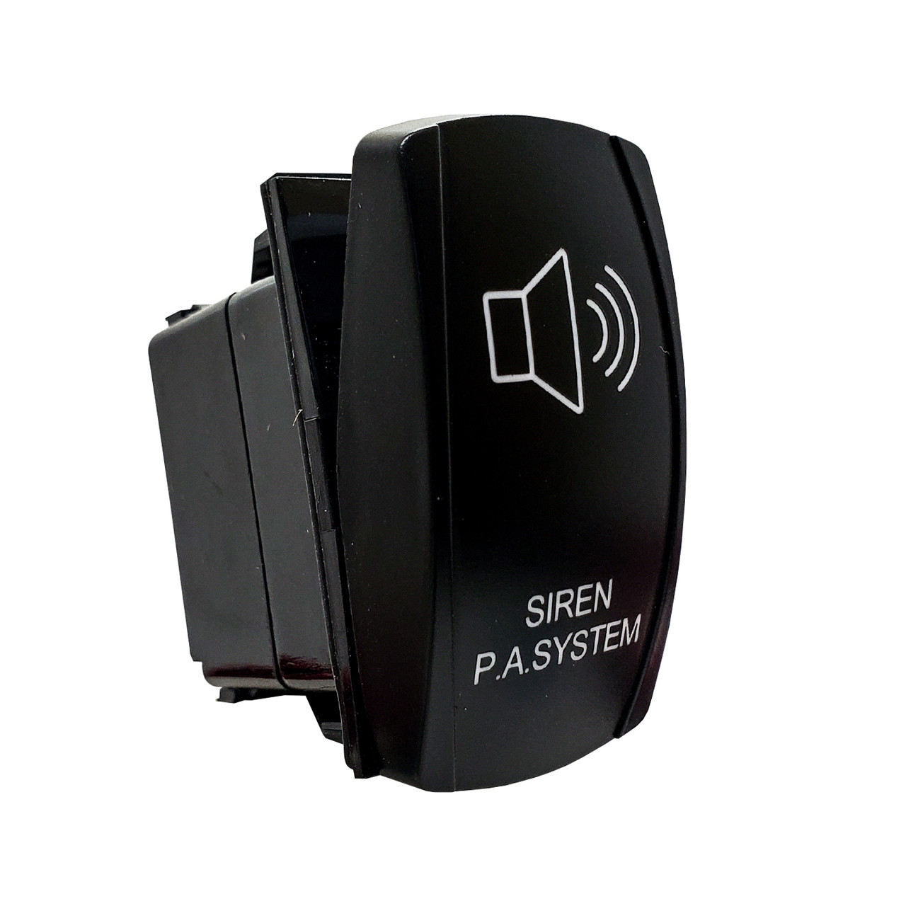 Siren PA System On/Off Rocker Switch 4-Pin Laser-Etched Red & Blue