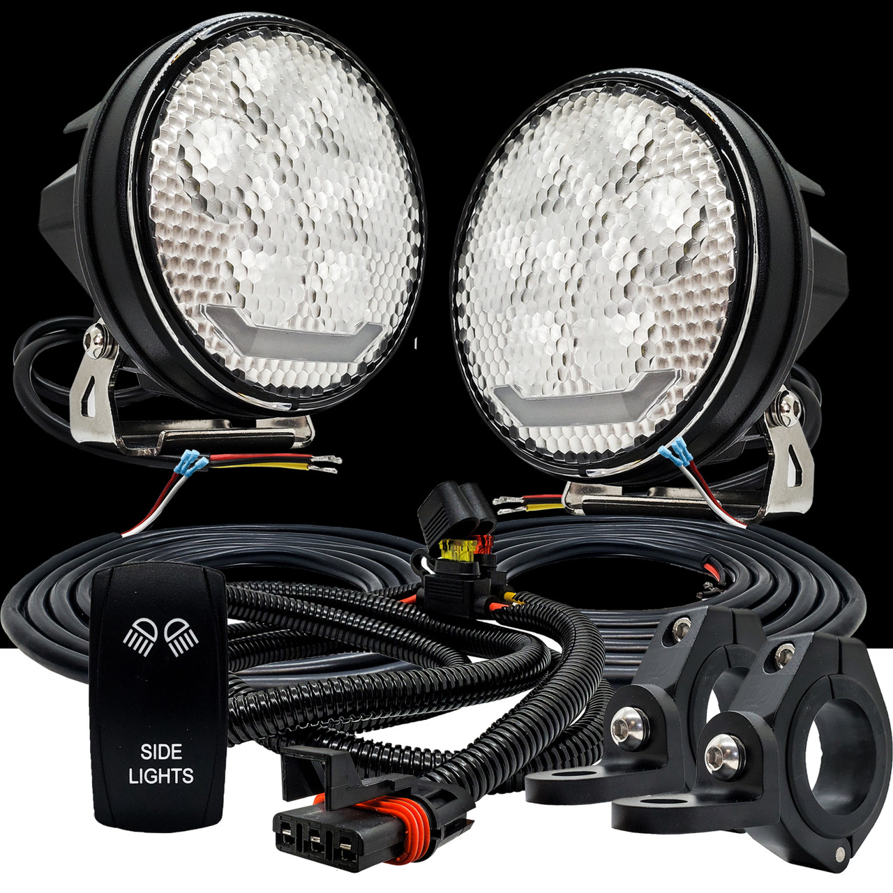 90W LED Side Light Kit DRL Pulse Busbar Wire Harness Pillar