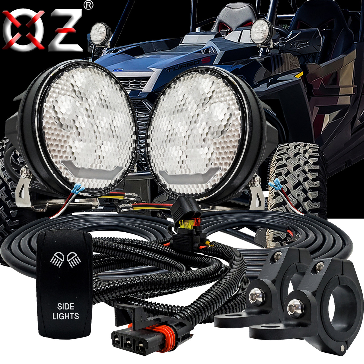 90W LED Side Light Kit DRL Pulse Busbar Wire Harness Pillar