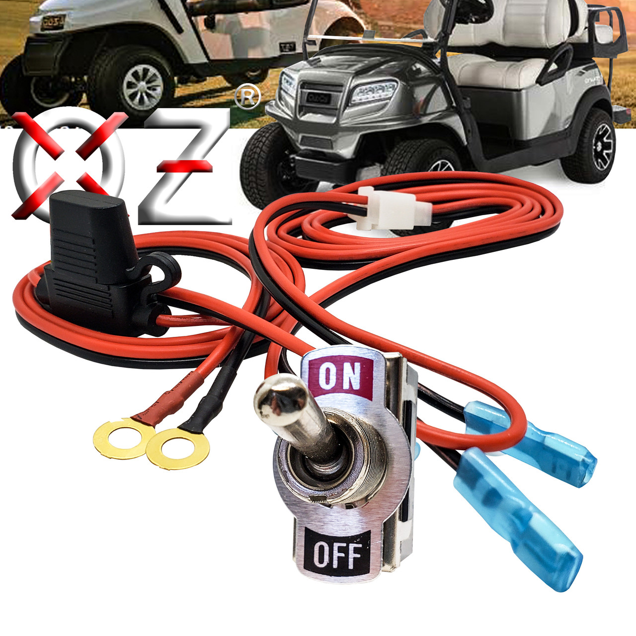 8 ft. Single Output AWG #16 Wiring Harness with 15A Toggle Switch