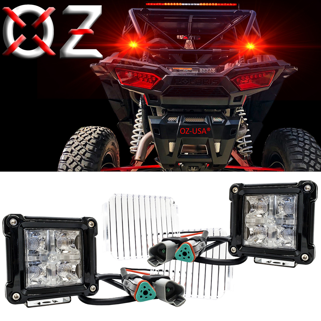 Red LED High Output POD Light | DRL Function | Cube Fog/Tail/brake