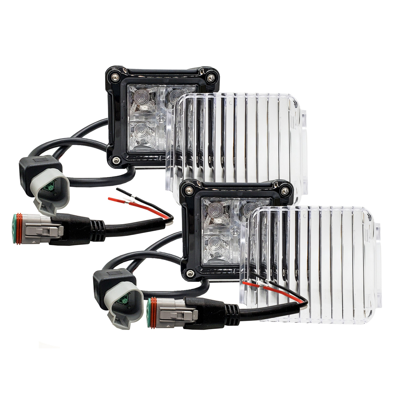 Red LED High Output POD Light | DRL Function | Cube Fog/Tail/brake