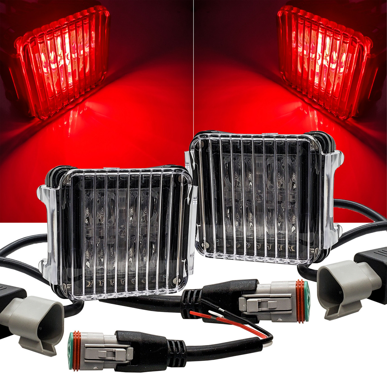 Red LED High Output POD Light | DRL Function | Cube Fog/Tail/brake
