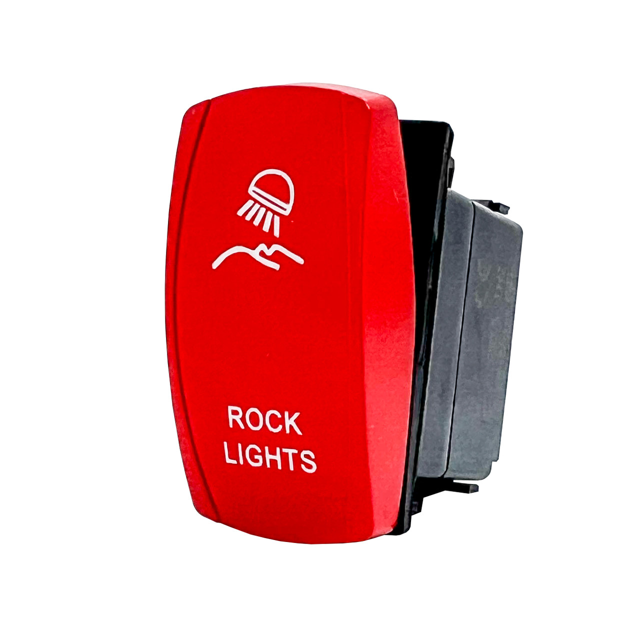 Rock Lights On/Off Red Rocker Switch – 4-Pin Laser-Etched, White