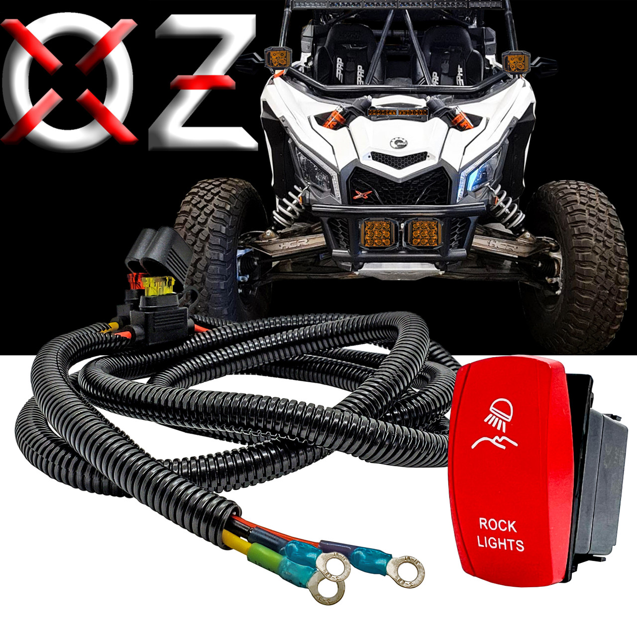 Rock Lights On/Off Red Rocker Switch Power Busbar Distribution