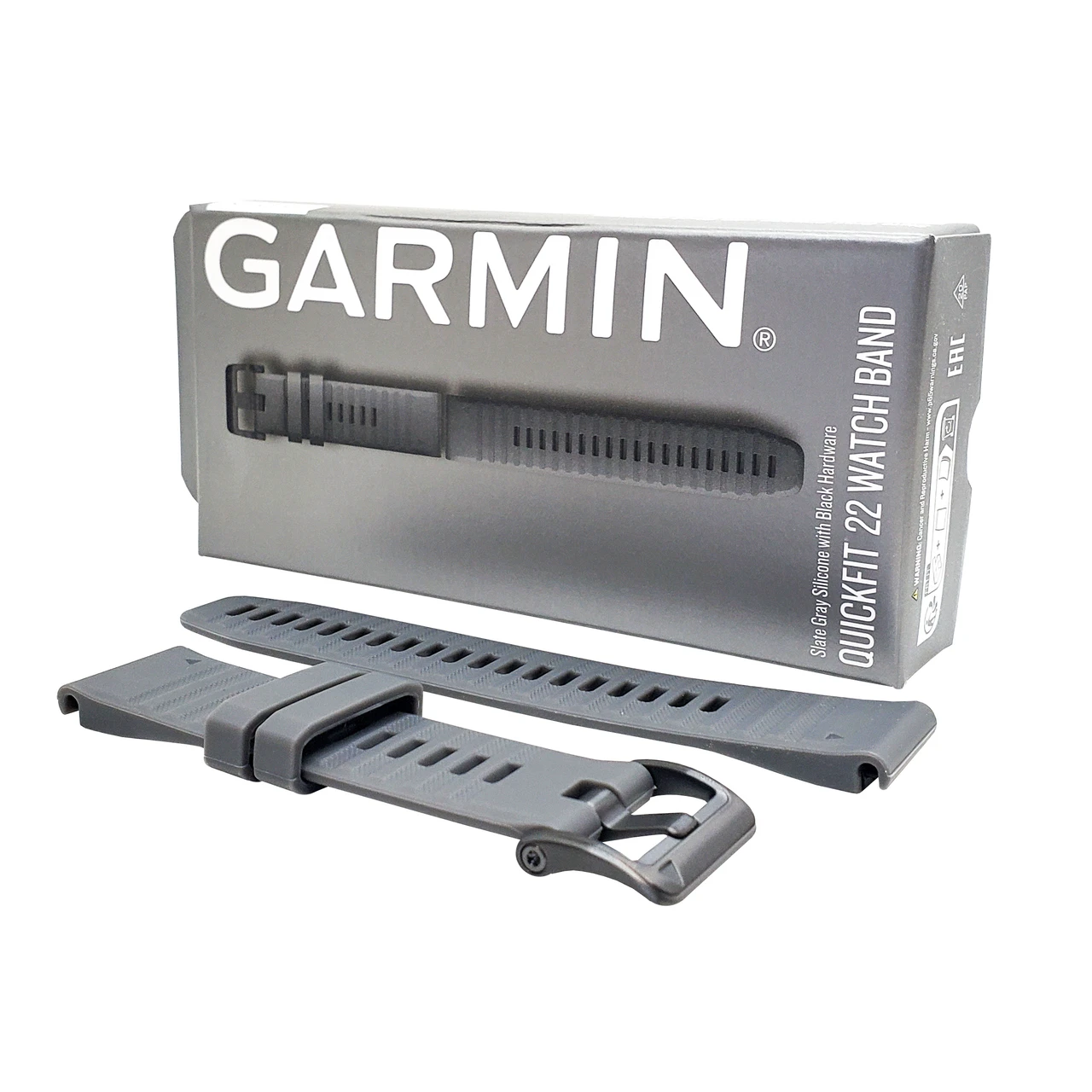 Garmin QuickFit® 22 Watch Band, Black/Pebble Gray Silicone Fenix 5 