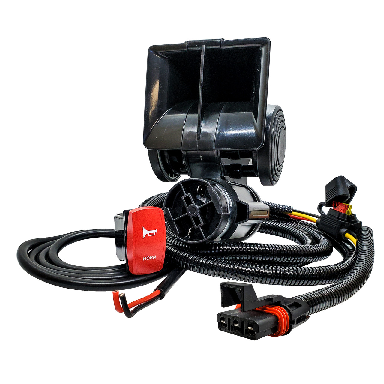 Air Horn 150dB 12V Direct Drive Compressor with Red Rocker Switch