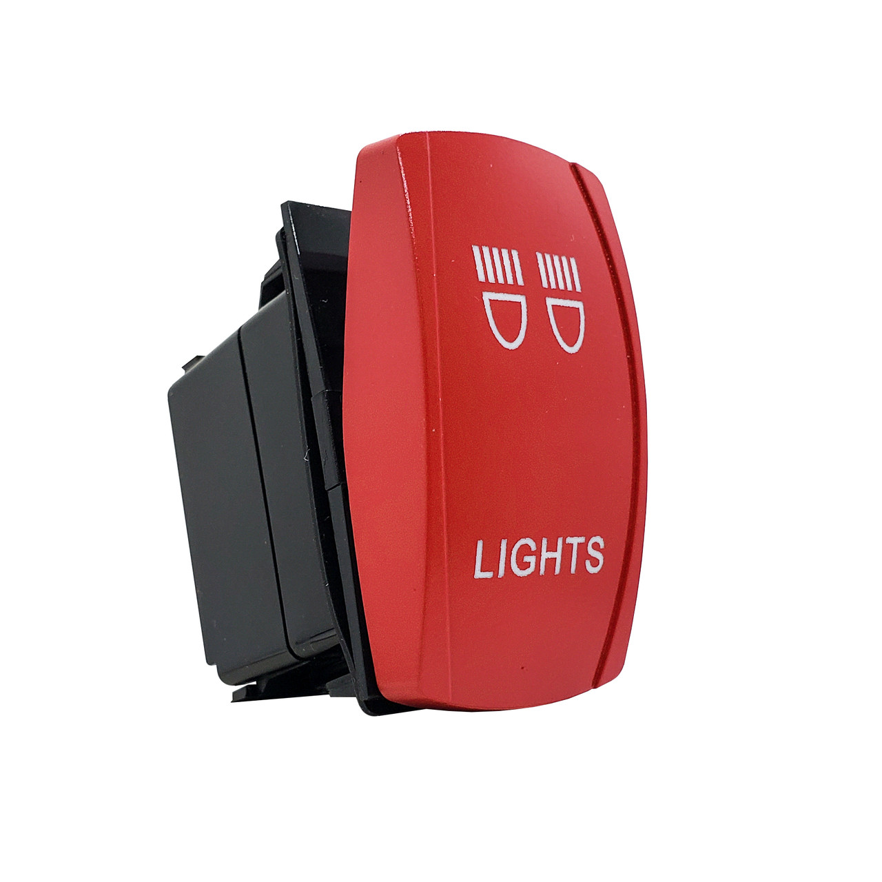 LIGHTS | On / Off Red Rocker Switch | 4-Pin 20A White LED Backlit