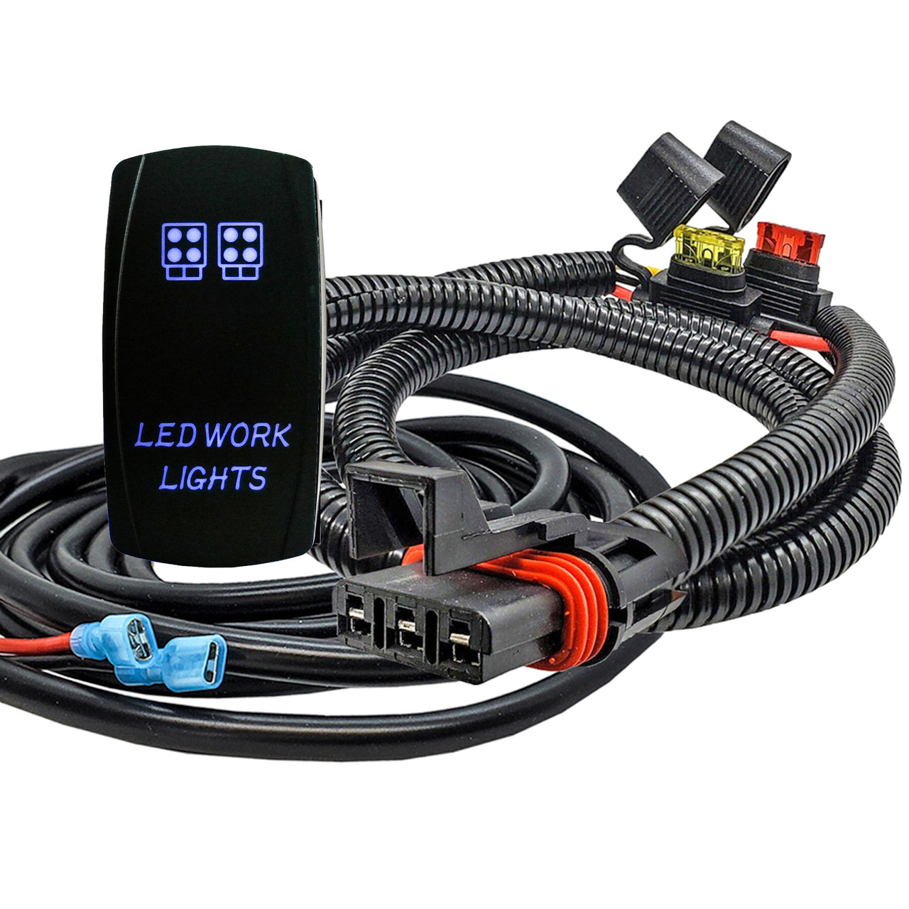 10ft. Power Bus Bar Plug Wire Harness Laser-etched LED WORK LIGHTS