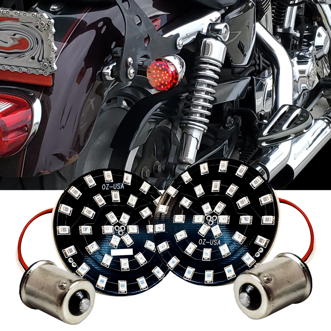 Rear Turn Signal Red LED Light 1156 Bulb Socket Compatible with