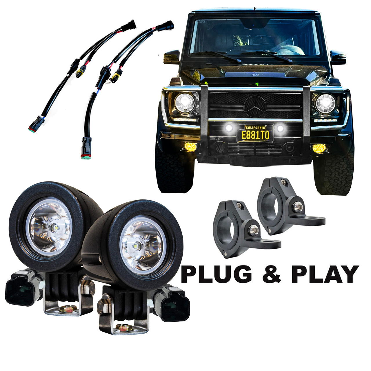 Led Fog Light for G Wagon | Fluorescent Yellow | Extremely Visible