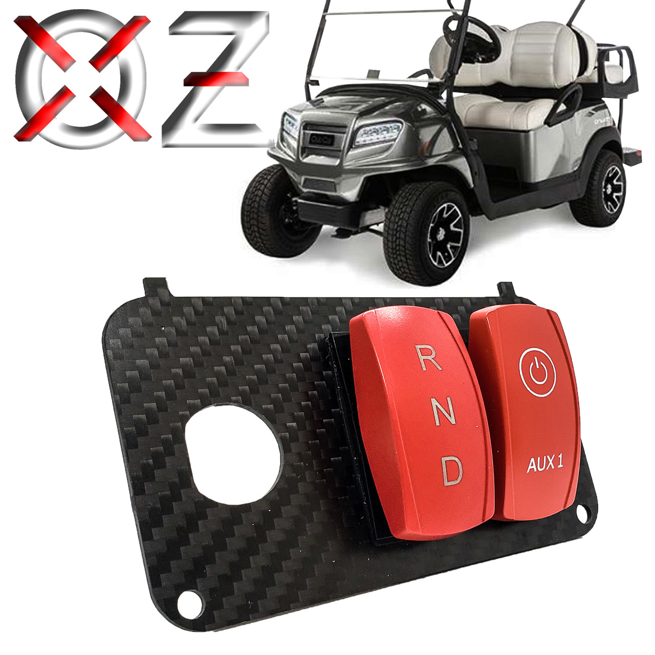 Gear Selector R/N/D & AUX1 On/Off Rocker Switch with Carbon Fiber