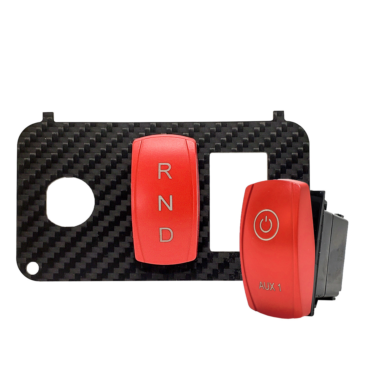 Gear Selector R/N/D & AUX1 On/Off Rocker Switch with Carbon Fiber