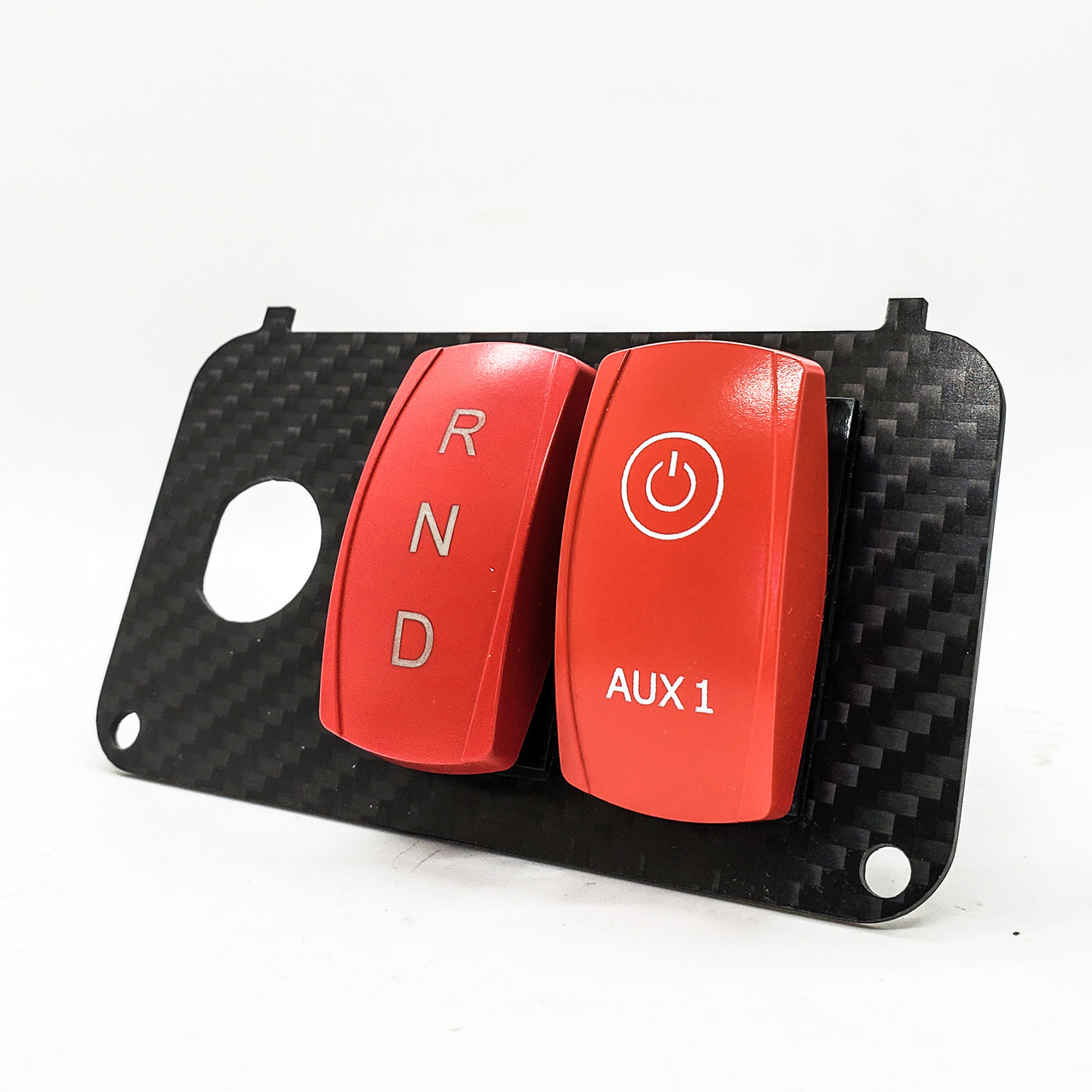 Gear Selector R/N/D & AUX1 On/Off Rocker Switch with Carbon Fiber