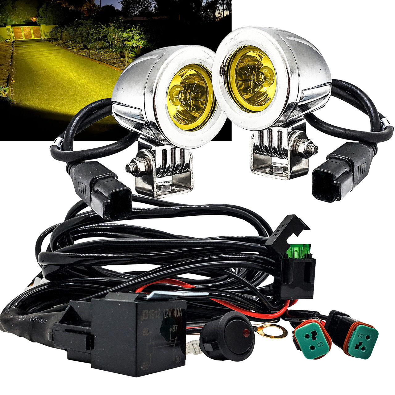 Chrome Motorcycle Auxiliary lights | High Output | Must have for