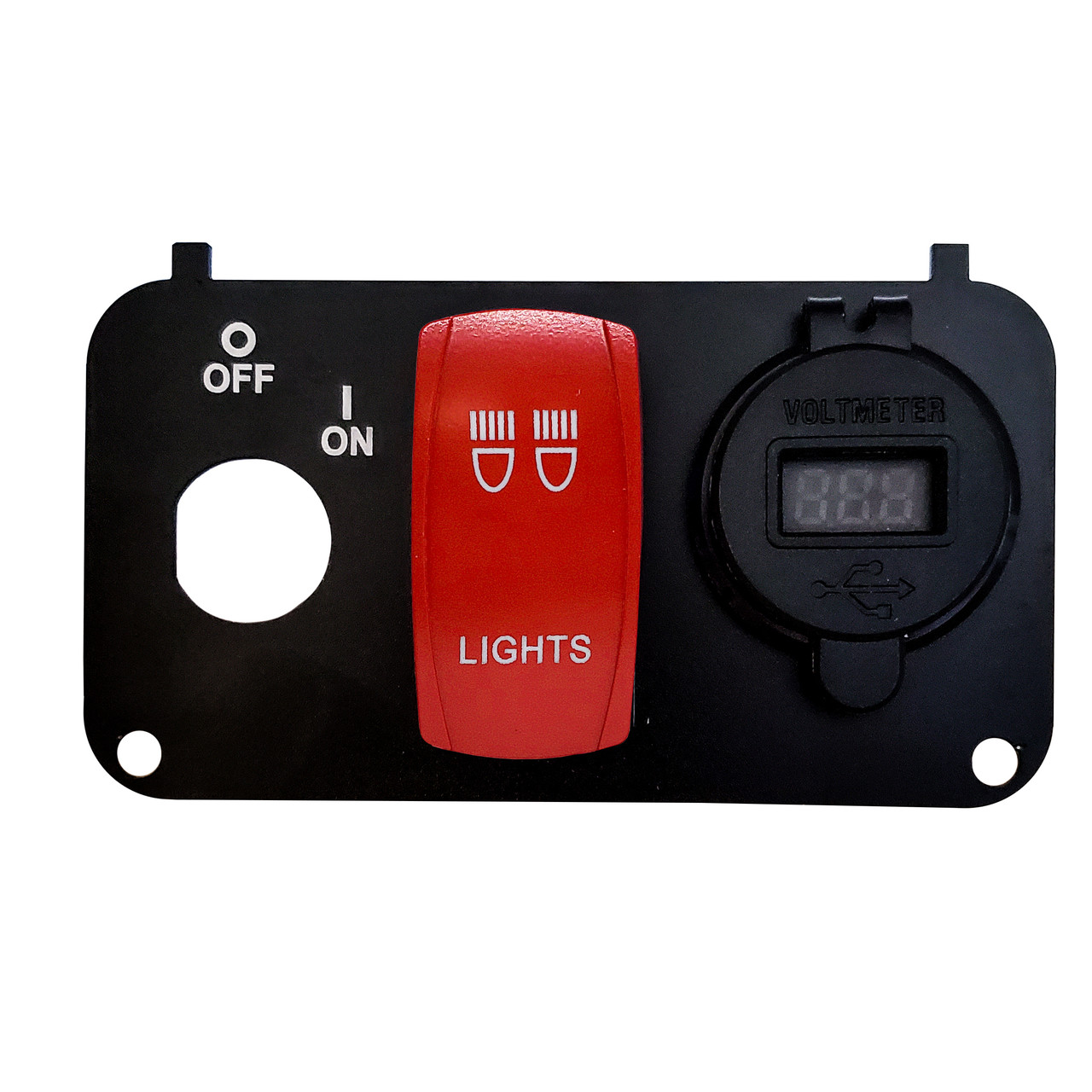 Golf Cart Key Switch Plate Lights On/Off Red Rocker Switch with