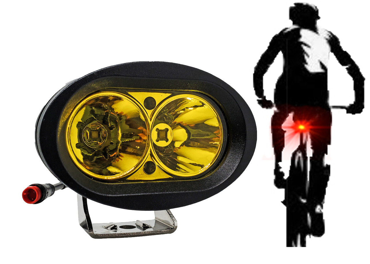 Fluorescent Yellow Beam E-Bike LED Headlight 2-Pin Julet Plug Compatible with Lectric, Velotric, Aventon, Fluorescent Yellow Beam E-Bike LED Headlight 2-Pin Julet Plug Compatible with Lectric, Velotric, Aventon,