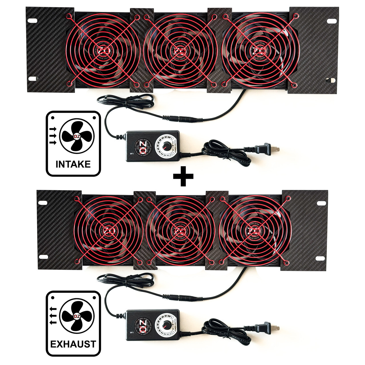 Server Fans Cover OZ-USA® Rack mount server intake + exhaust fan