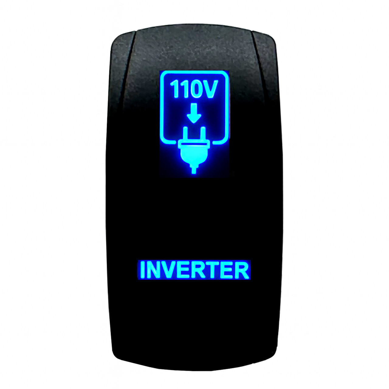 Inverter On/Off Rocker Switch – 4-Pin Laser-Etched Blue LED