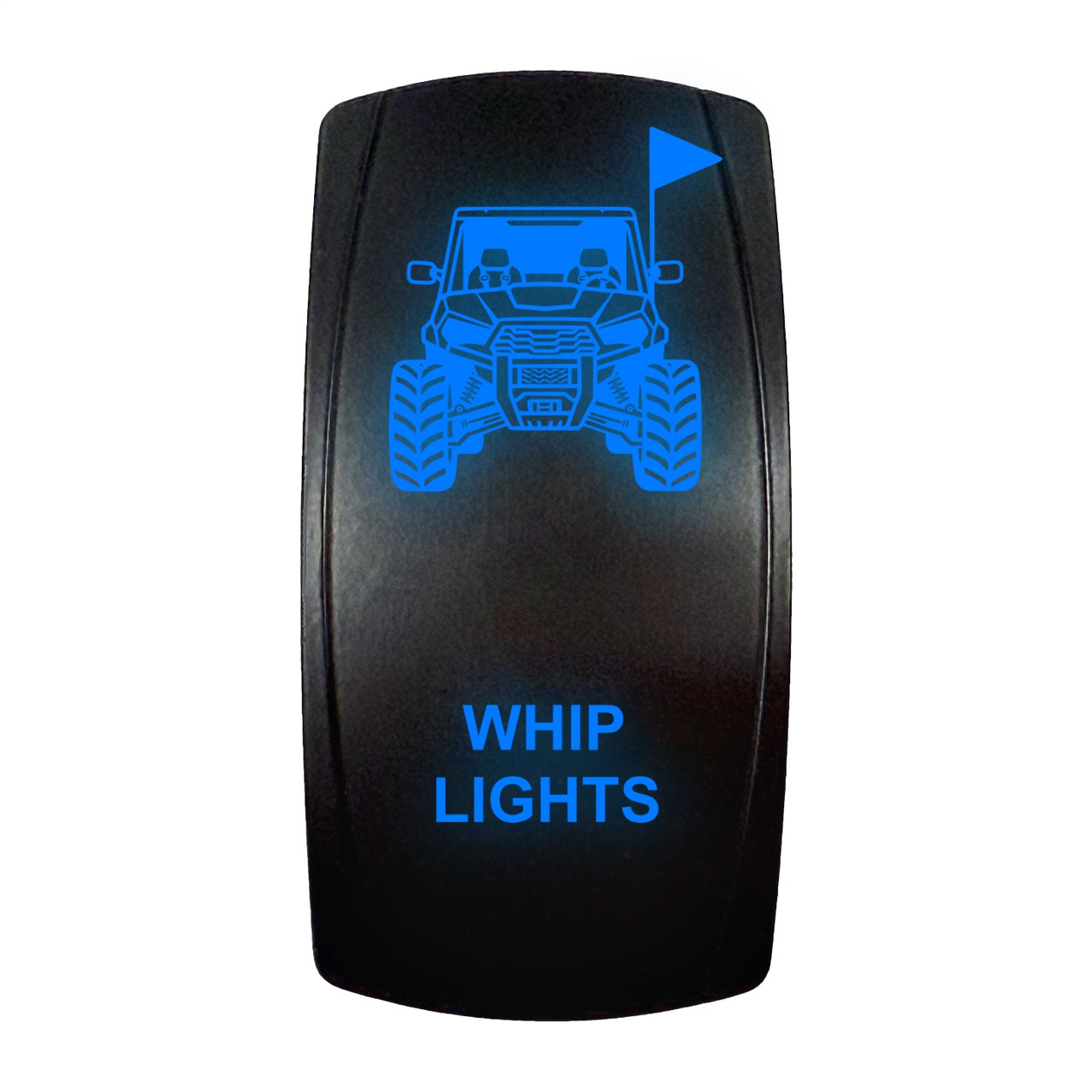 UTV Whip Lights | On / Off Rocker Switch | 4-Pin 20A Blue LED