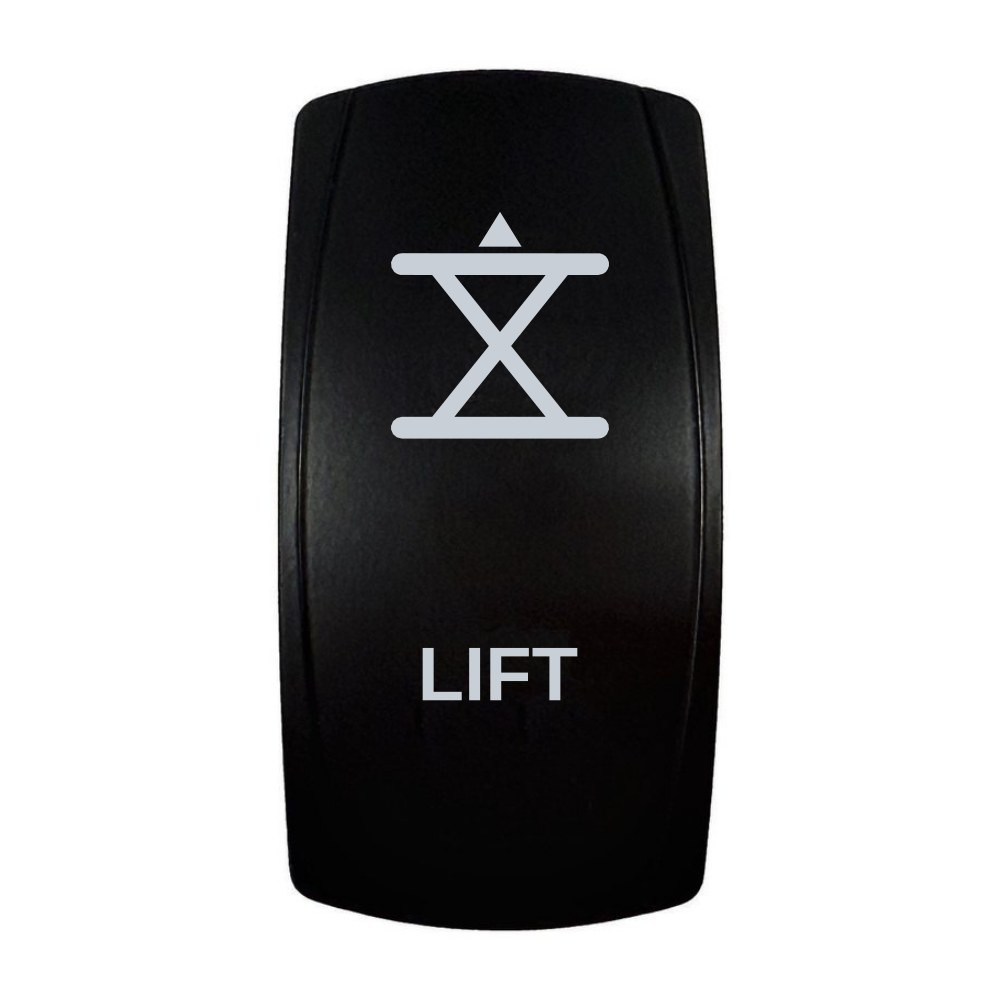 Switches Types Icons Lift Momentary Up/Down Rocker Switch, Blue LED | OZ-USA