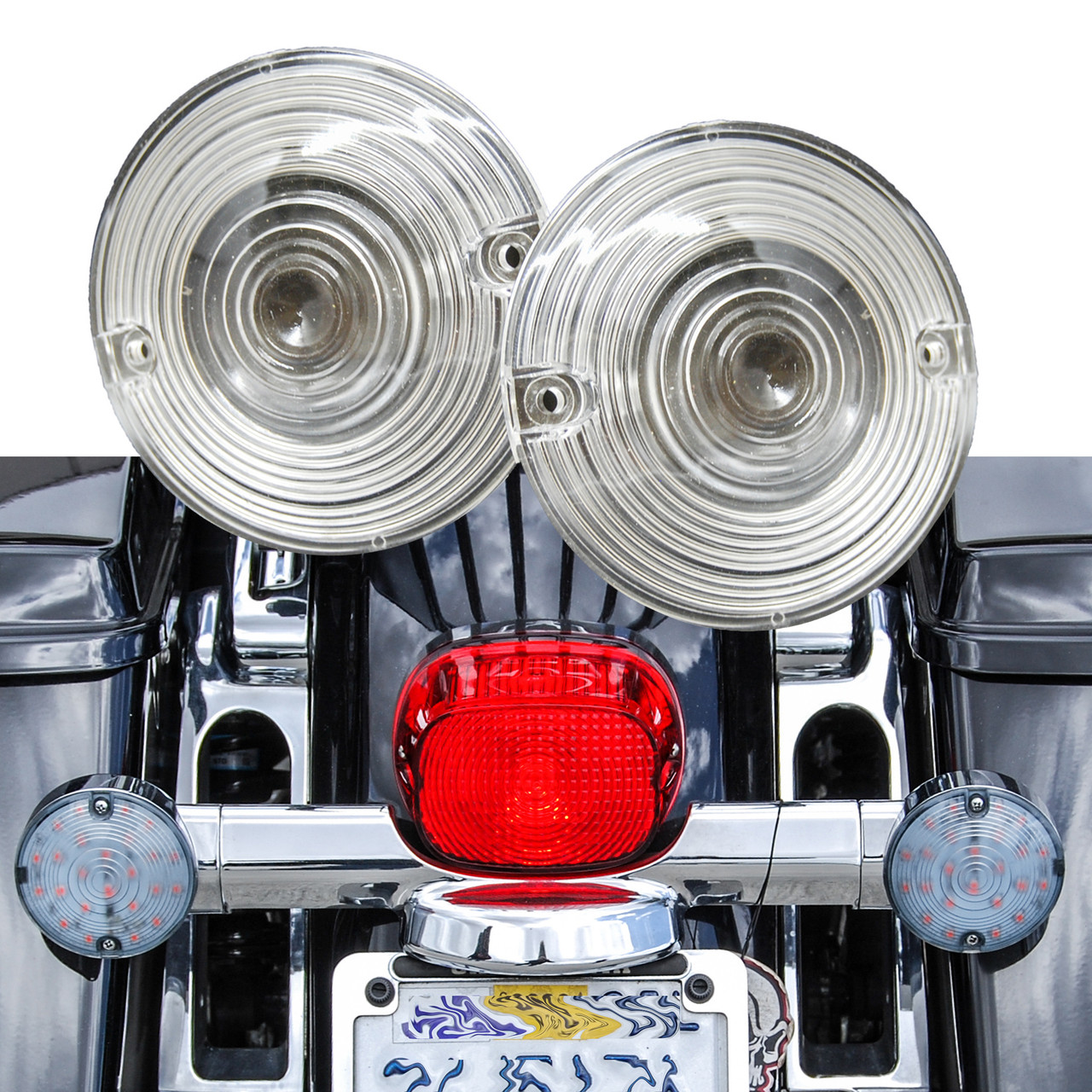 Blinker Lens Clear Harley Touring Pancake Road King Glide Electra