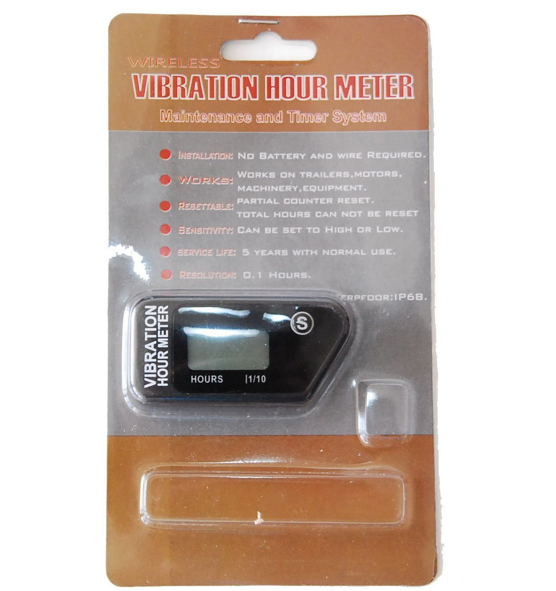Vibration Digital Hour Meter Gauge OZ-USA® Resettable Wireless Waterproof  for Boat ATV UTV Dirt Bike Outboard Jetski